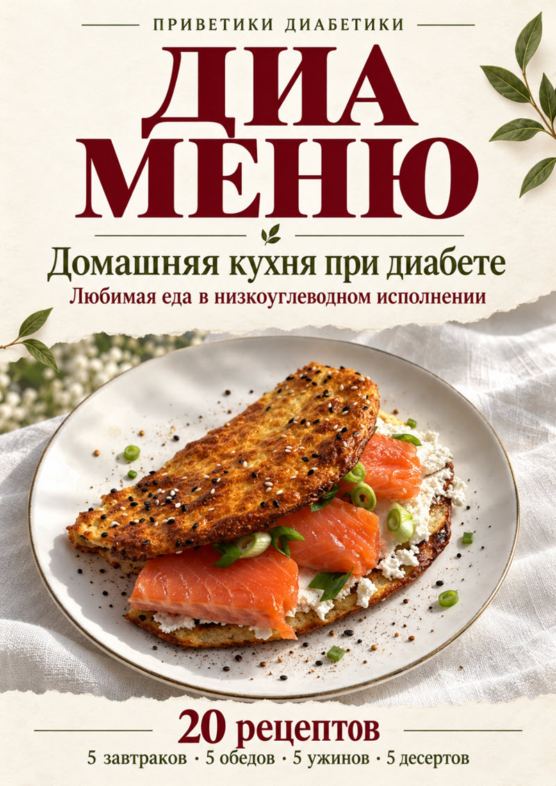 Обложка книги рецептов «ДИА МЕНЮ · Домашняя кухня при диабете»